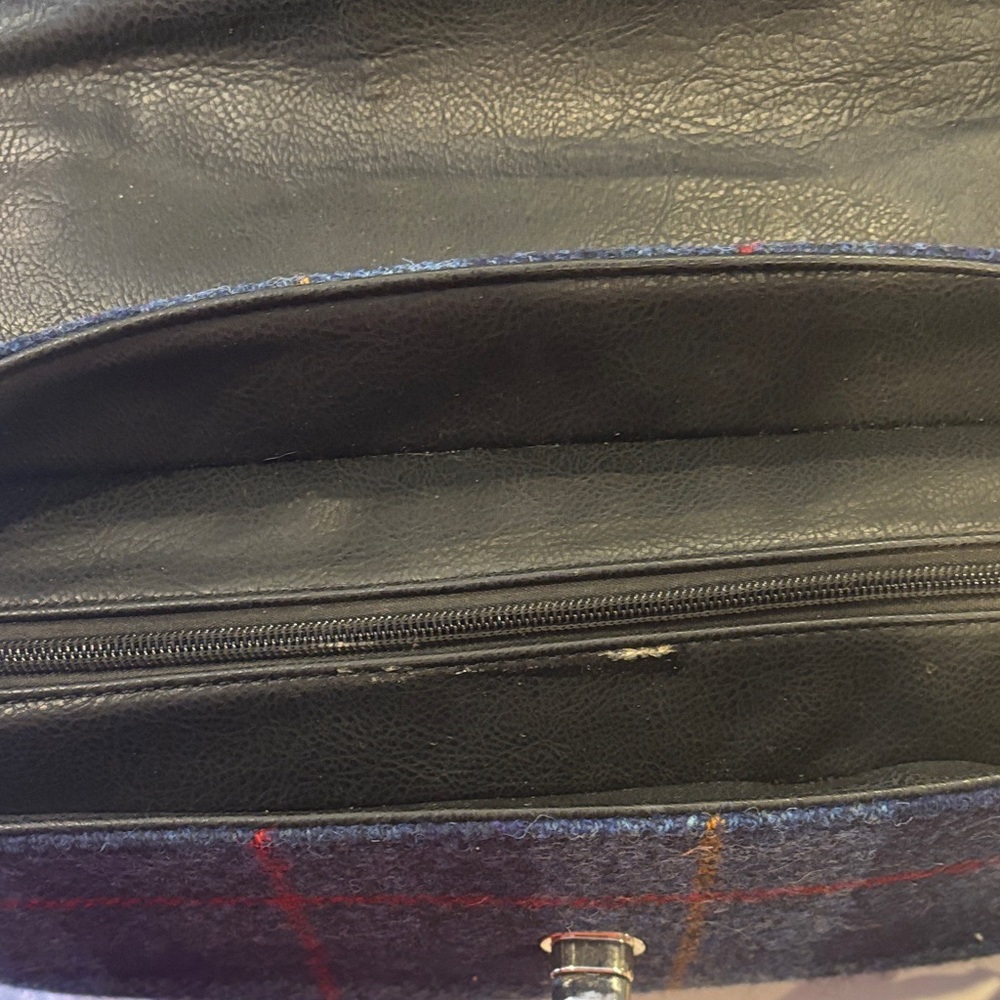 Harris Tweed large satchel purse bag plaid XL - Picture 5 of 6